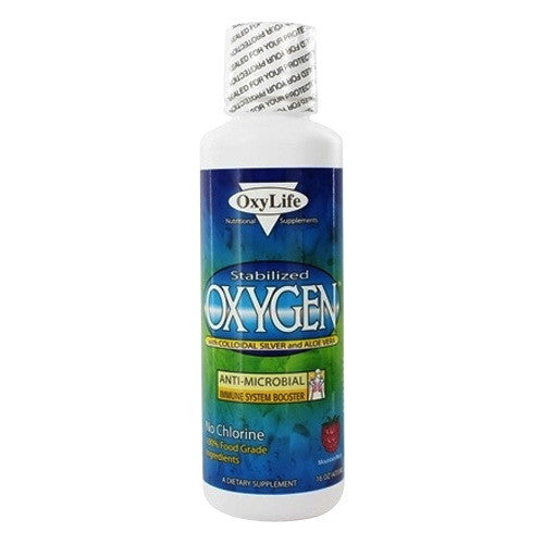 OxyLife Stabilized Oxygen With Colloidal Silver and Aloe Vera, Mountain Berry, 16 Oz